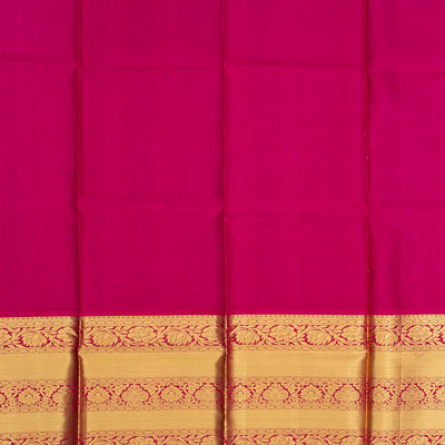 Violet Handloom Silk Pavadai Material With Floral Vine Motifs -Violet