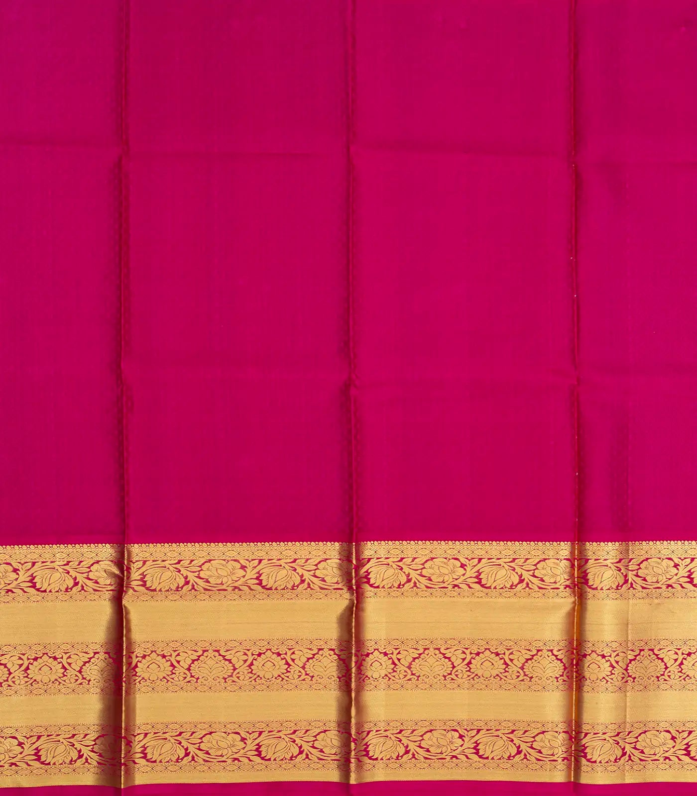 Violet Handloom Silk Pavadai Material With Floral Vine Motifs -Violet