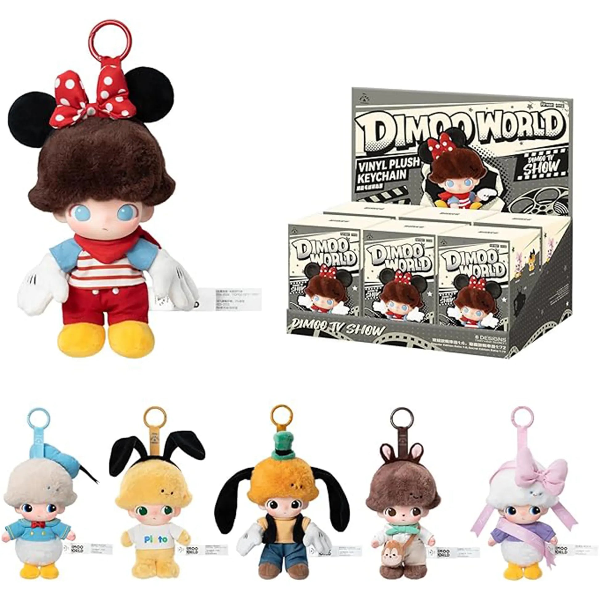 Pop Mart Labubu Dimoo World x Disney Series Vinyl Plush Keychain Sealed Case (Case of 6)