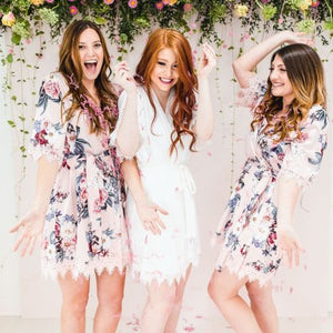 Pops of Pink Floral Backdrop with Wedding Chicks