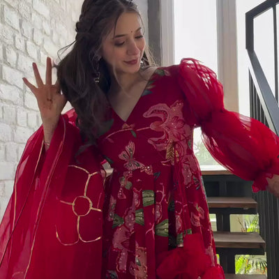 Grishma red suit set