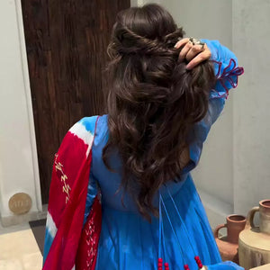 Niharika Blue organza suit set