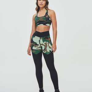 Power Sports Bra - Green Camo