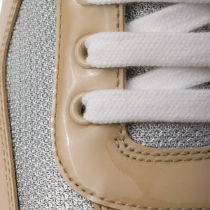 Prada Americas Cup Logo Patch Patent Beige Sneaker