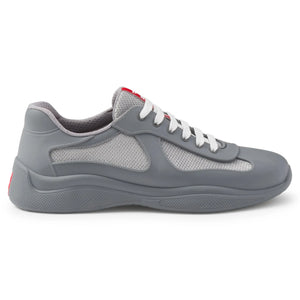Prada Americas Cup Soft Rubber And Bike Fabric Steel Grey Sneaker