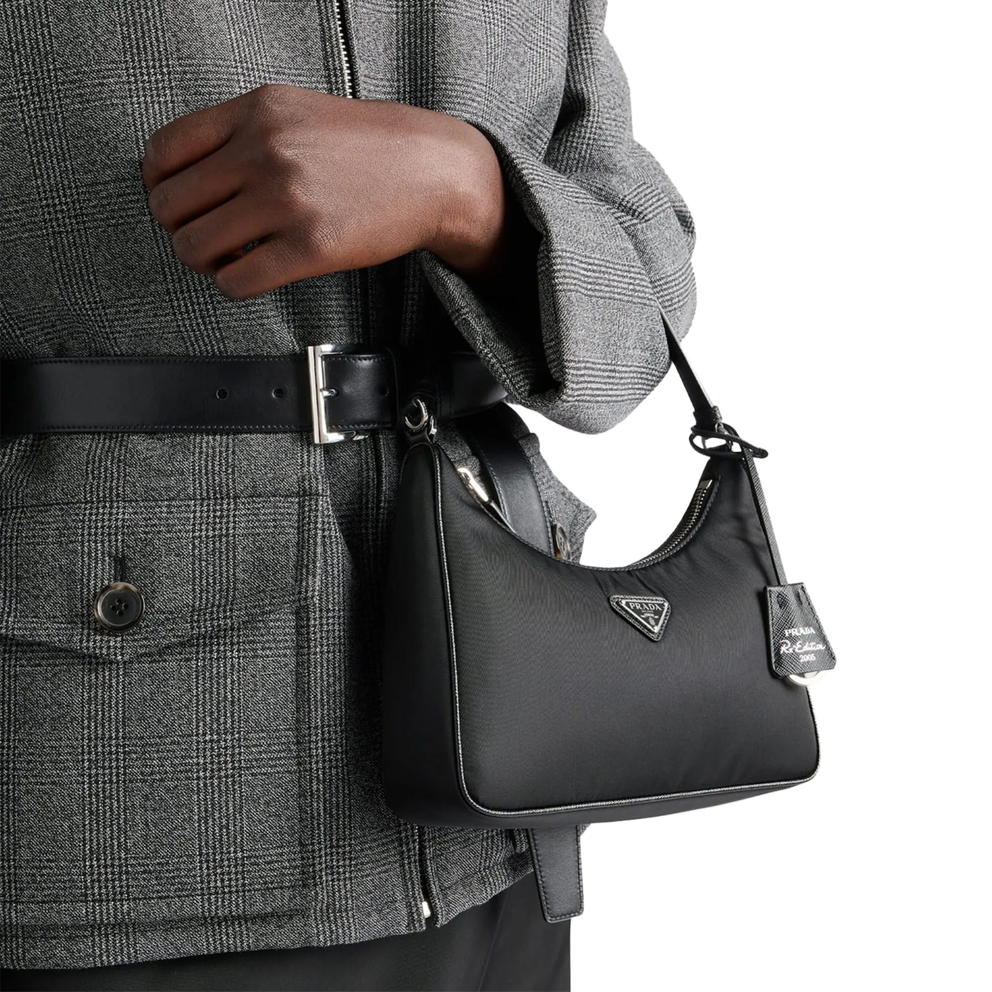 Prada Logo Re-Edition 2005 Mini Black Bag
