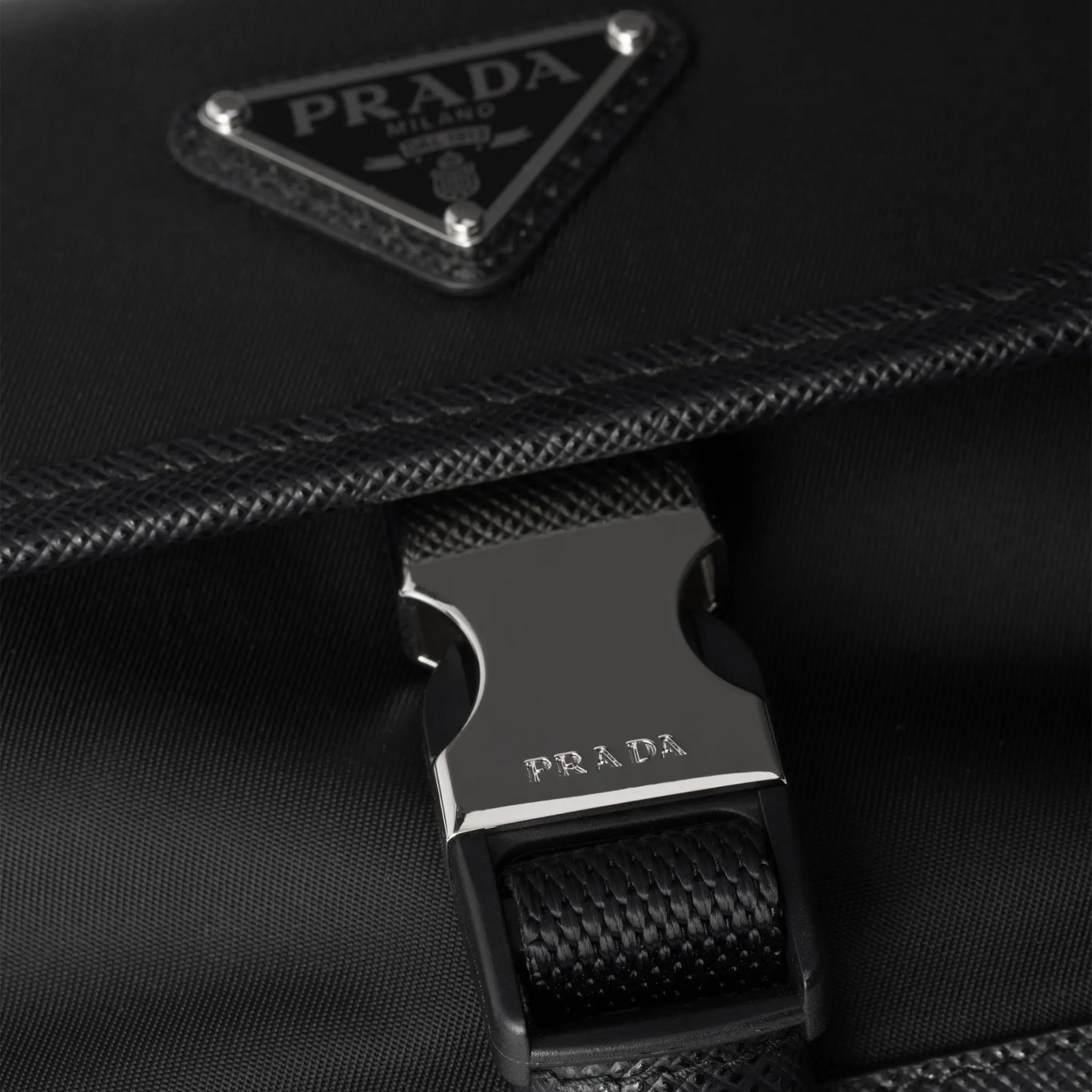 Prada Re-Nylon Saffiano Leather Black Smartphone Case