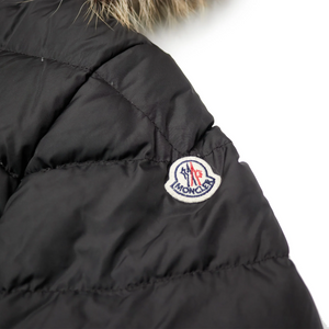Preloved - Moncler Cluny Black Short Down 100% Real Fur Kids Parka Jacket