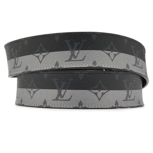 Preloved - Louis Vuitton LV Initiales Monogram Eclipse 40mm Silver Black Belt