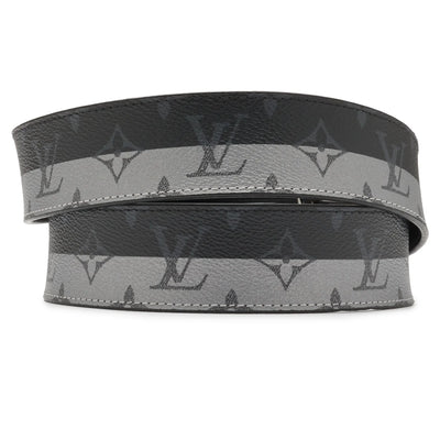 Preloved - Louis Vuitton LV Initiales Monogram Eclipse 40mm Silver Black Belt