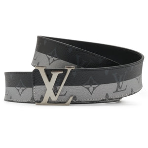 Preloved - Louis Vuitton LV Initiales Monogram Eclipse 40mm Silver Black Belt