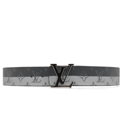 Preloved - Louis Vuitton LV Initiales Monogram Eclipse 40mm Silver Black Belt