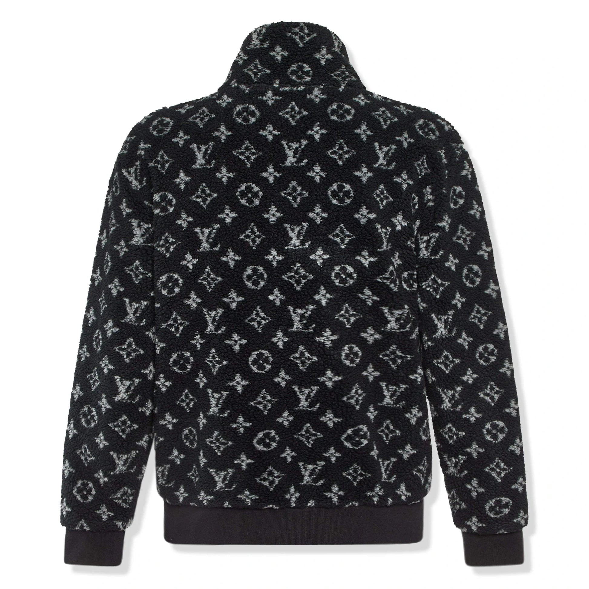 Preloved - Louis Vuitton Monogram Fleece Black Grey Zip-Up Jacket