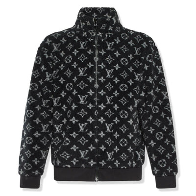 Preloved - Louis Vuitton Monogram Fleece Black Grey Zip-Up Jacket