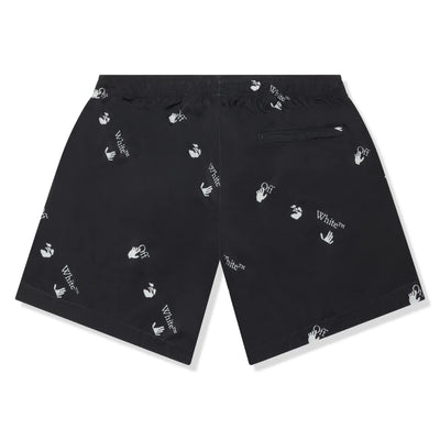 Preloved - Off-White Hands Off Print Black Swim Shorts