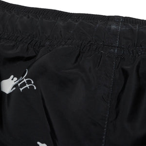 Preloved - Off-White Hands Off Print Black Swim Shorts