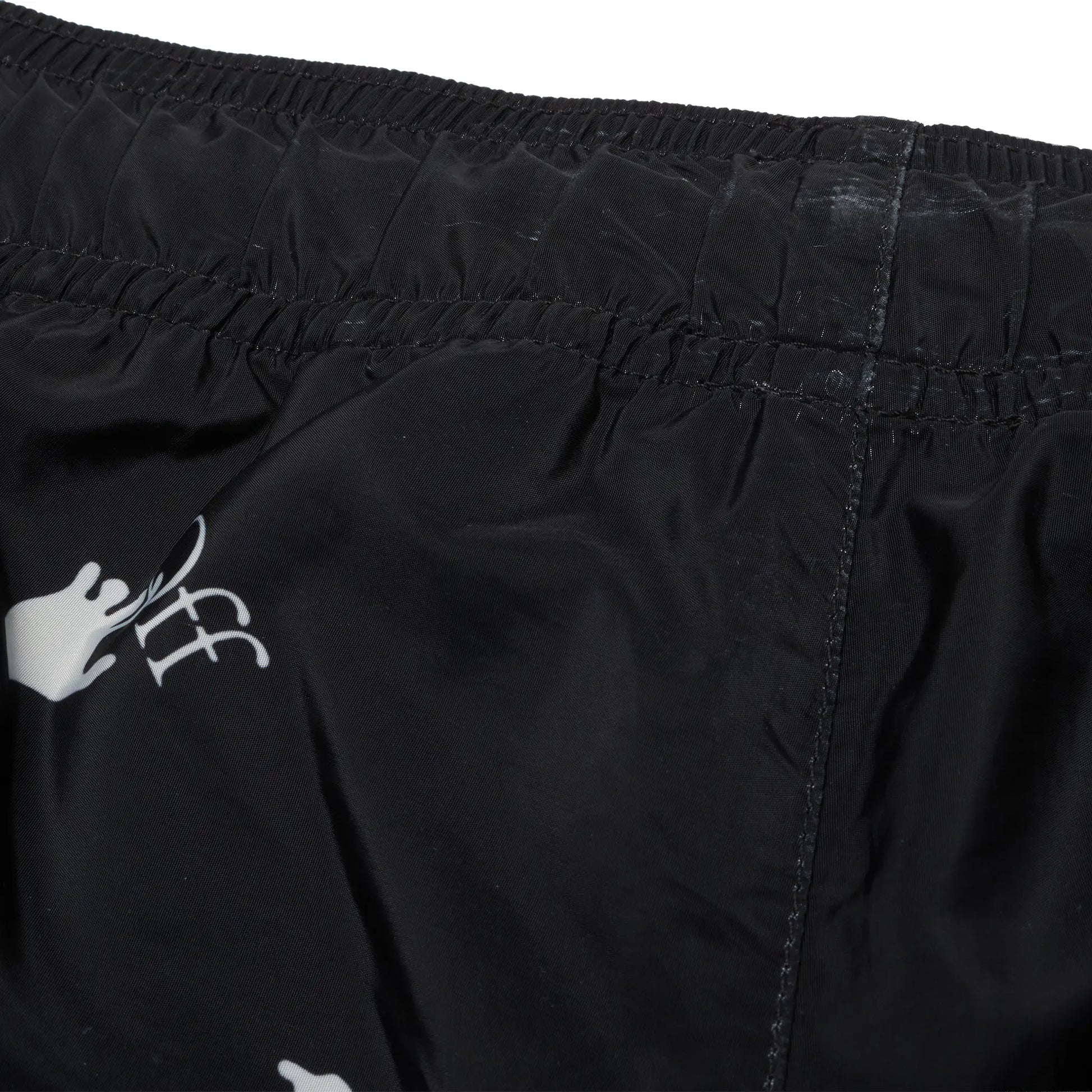 Preloved - Off-White Hands Off Print Black Swim Shorts