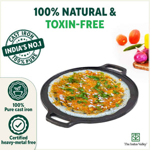 CASTrong Cast Iron Cookware Set: Free ₹400 Tadka Pan+ Tawa+ Kadai, Kitchen Set for Home, Pre-seasoned, 100% Pure, Toxin-free, Induction