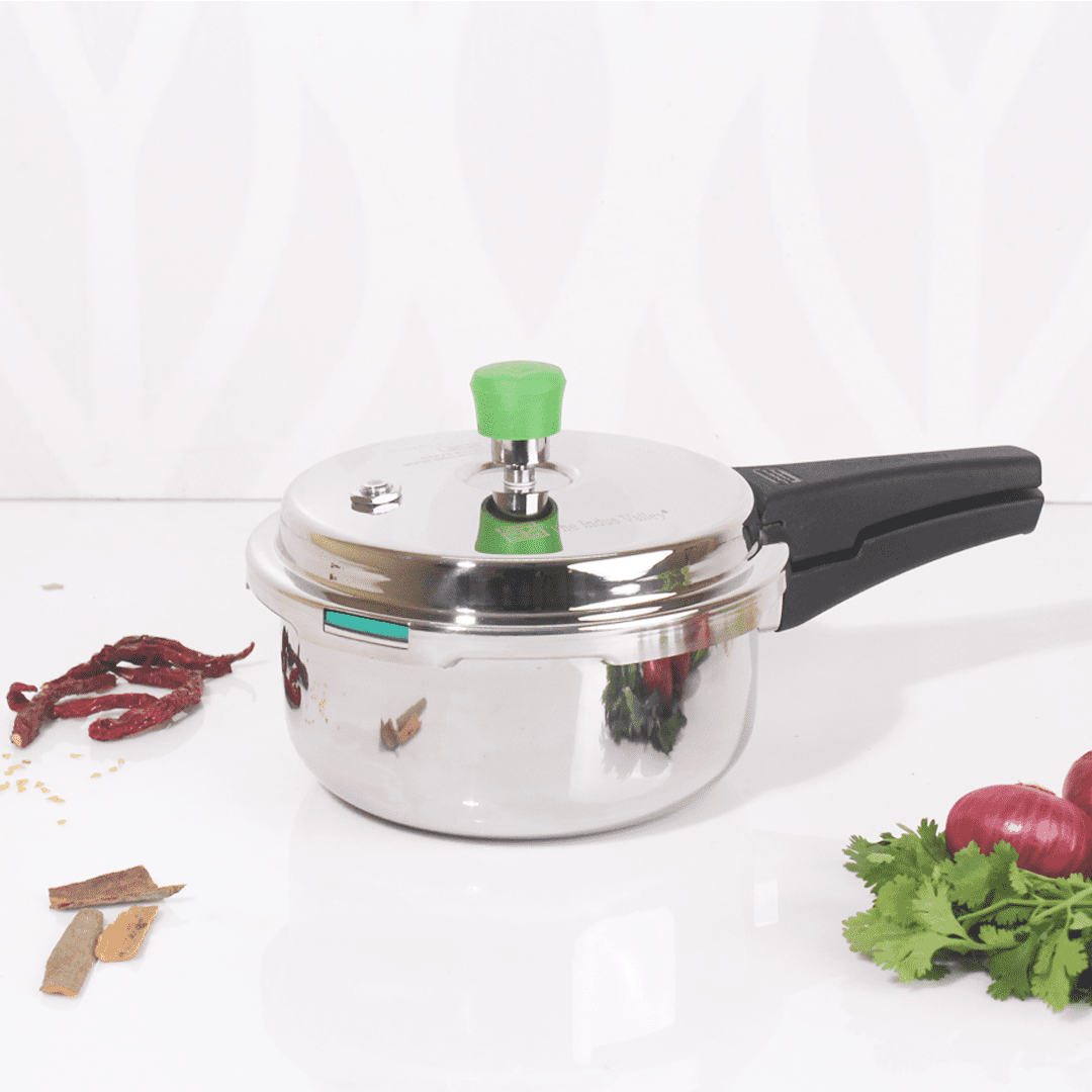 RapidCuk Tri-ply Stainless Steel Pressure Cooker, Premium Quality, 3 Layer Thick Body, Heavy Bottom, 100% Safe, ISI Certified, 5 Yr Warranty, Induction & Gas, 2/3/5L