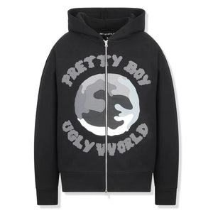 Pretty Boy Ugly World Black Zip-Up Hoodie
