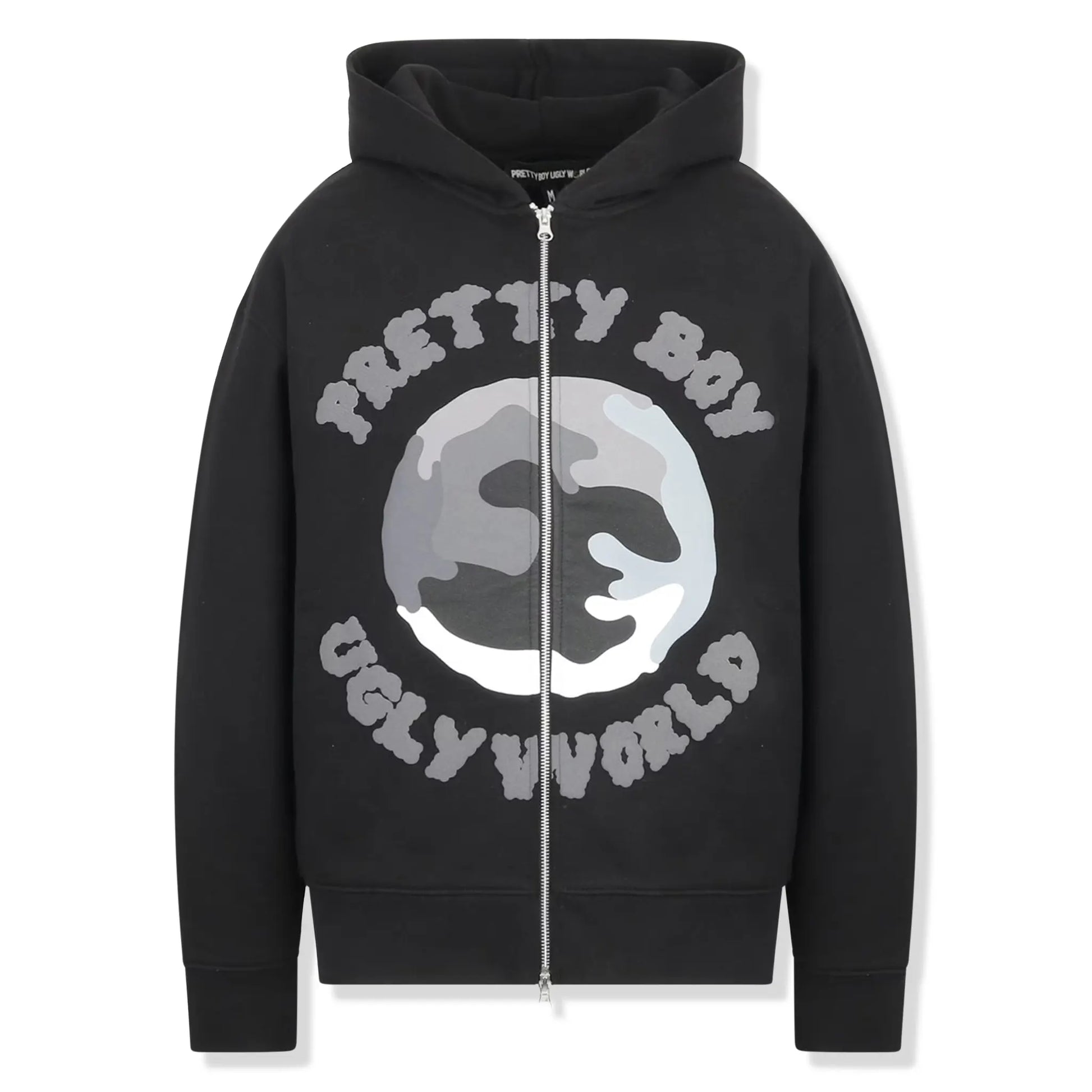 Pretty Boy Ugly World Black Zip-Up Hoodie