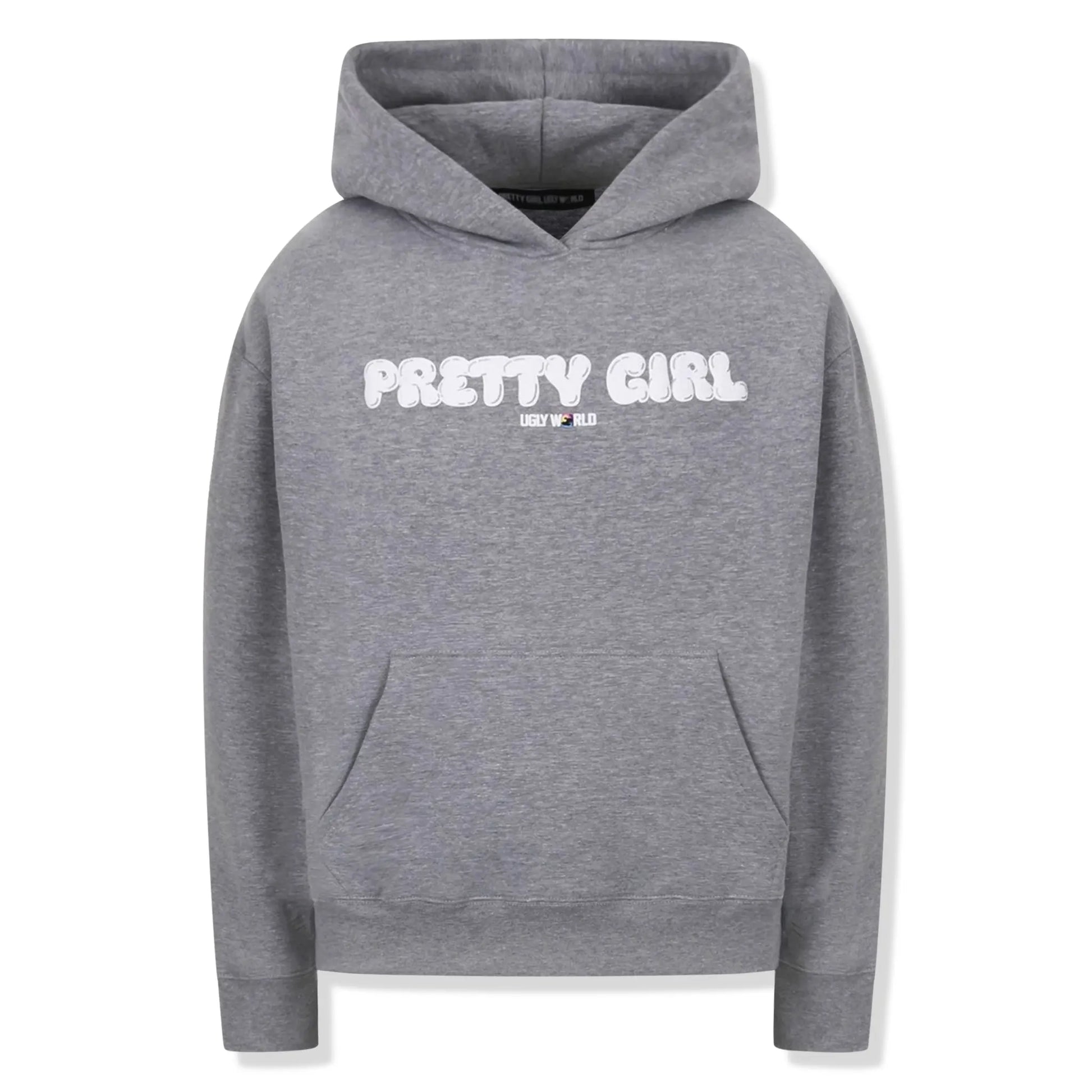 Pretty Girl Ugly World Bubble Print Grey Hoodie (W)