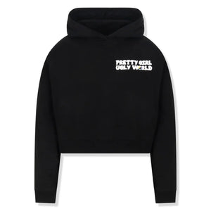 Pretty Girl Ugly World Cropped Black Hoodie (W)
