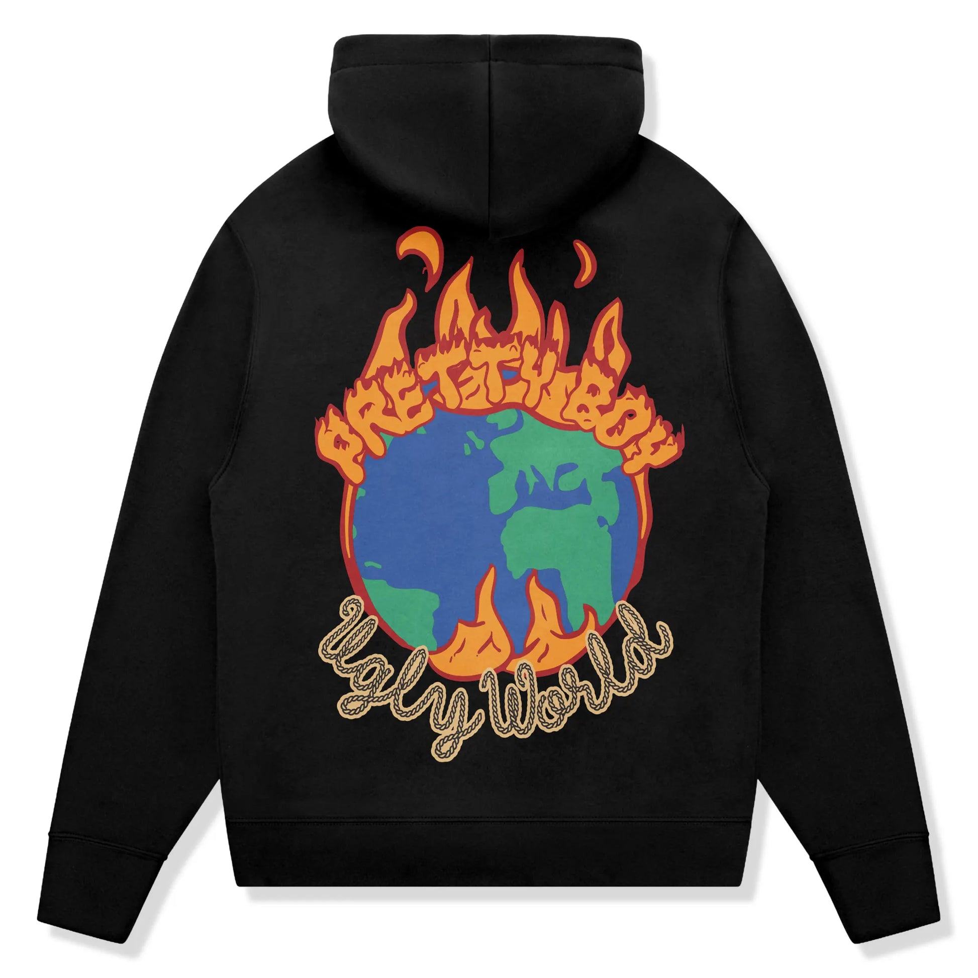 Pretty Boy Ugly World Fire Black Hoodie