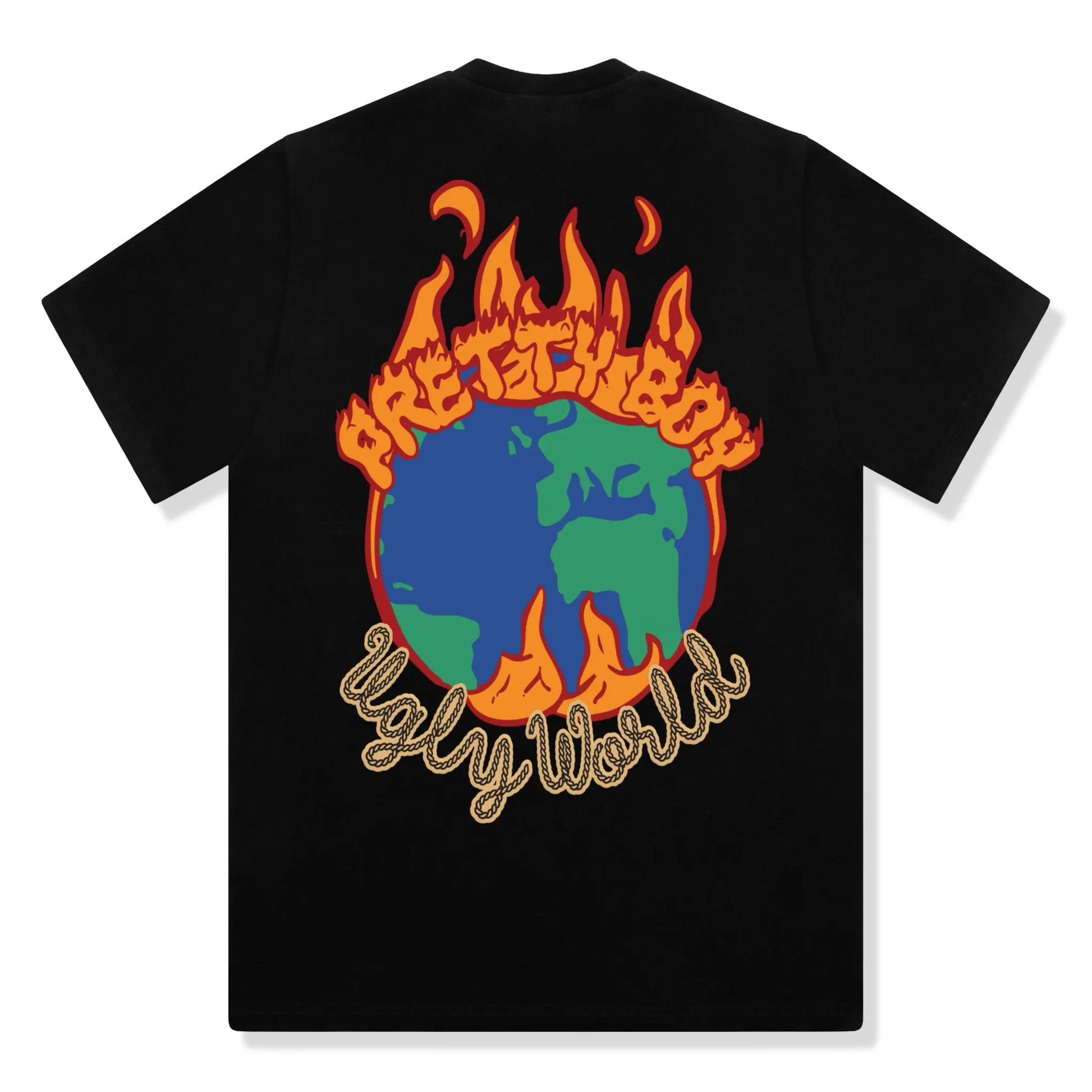 Pretty Boy Ugly World Fire Black T-Shirt