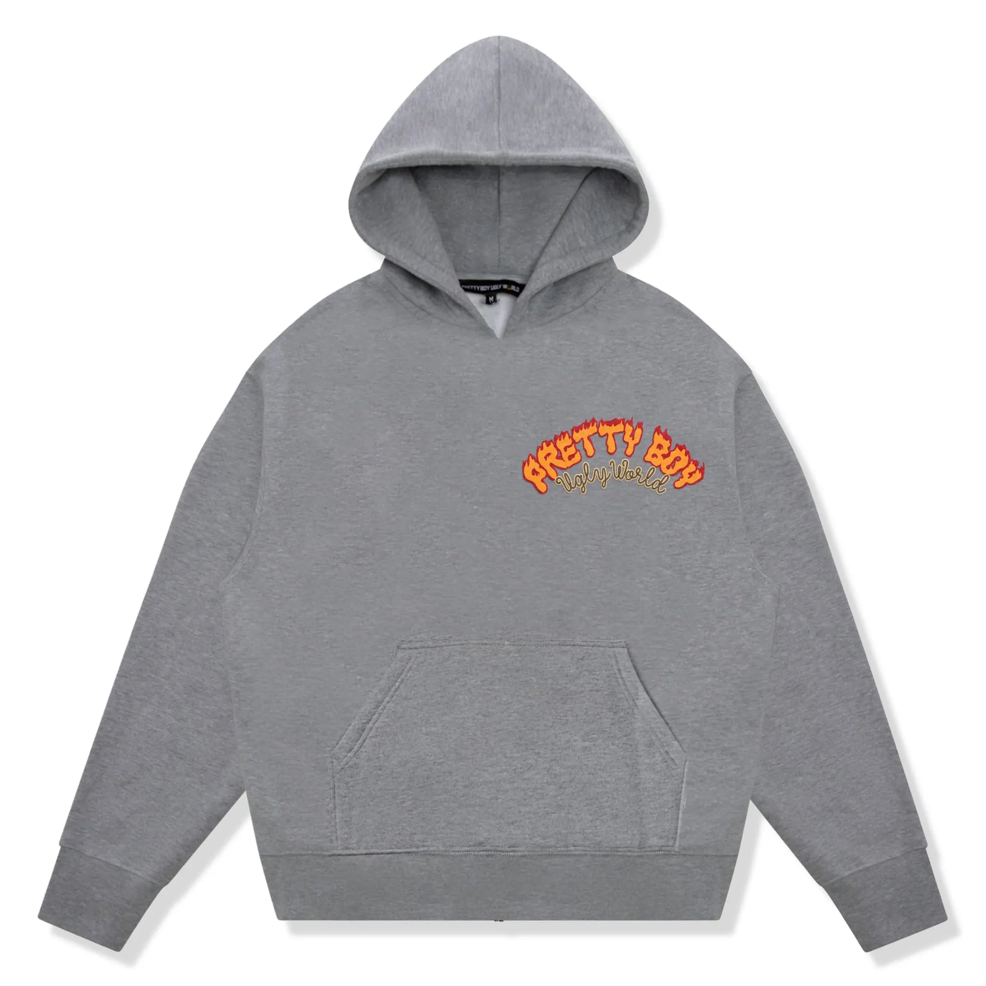 Pretty Boy Ugly World Fire Grey Hoodie