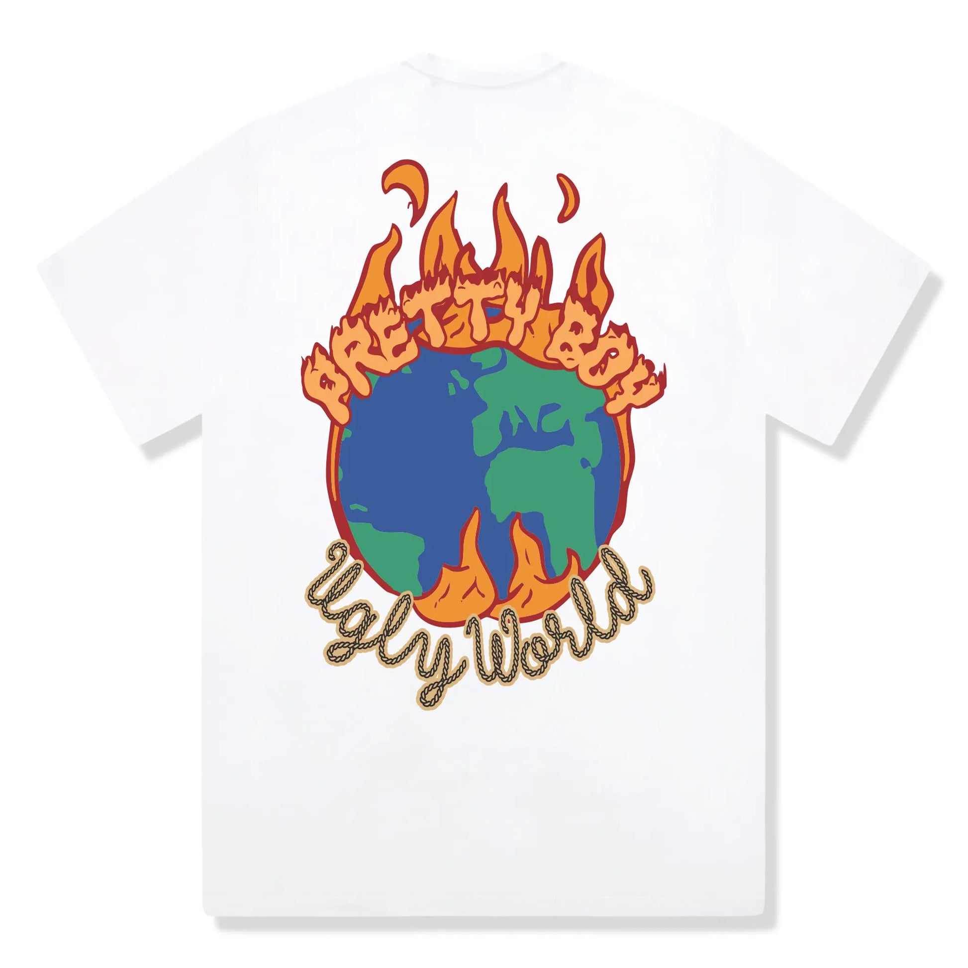 Pretty Boy Ugly World Fire White T-Shirt