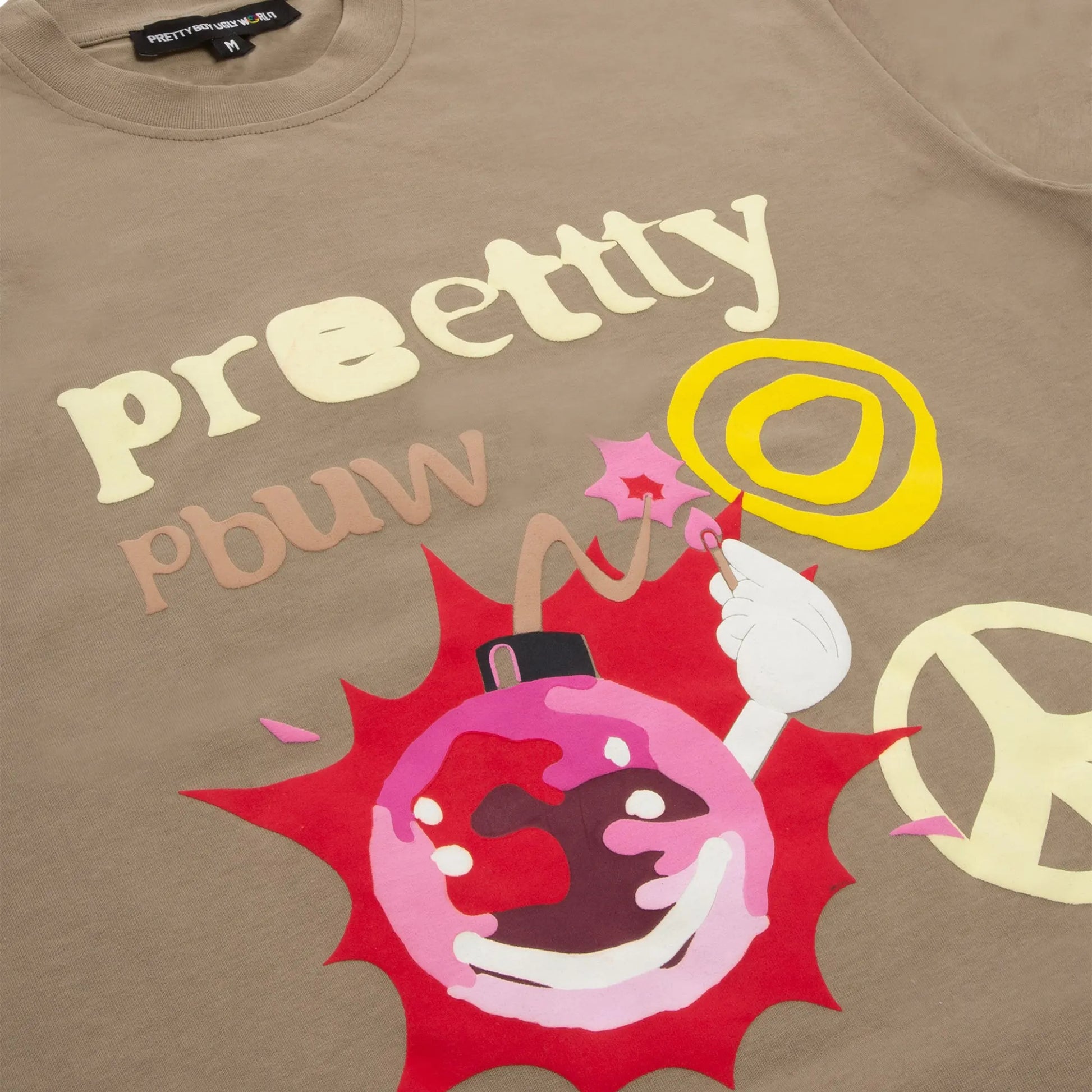 Pretty Boy Ugly World Peace Brown T-Shirt