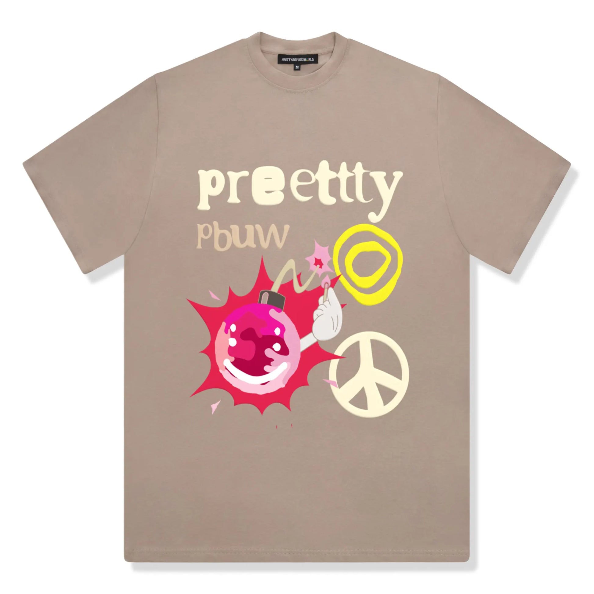 Pretty Boy Ugly World Peace Brown T-Shirt