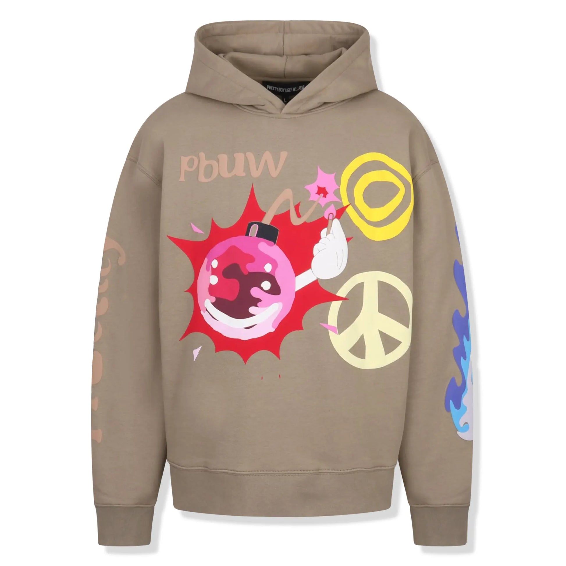 Pretty Boy Ugly World Peace Khaki Hoodie