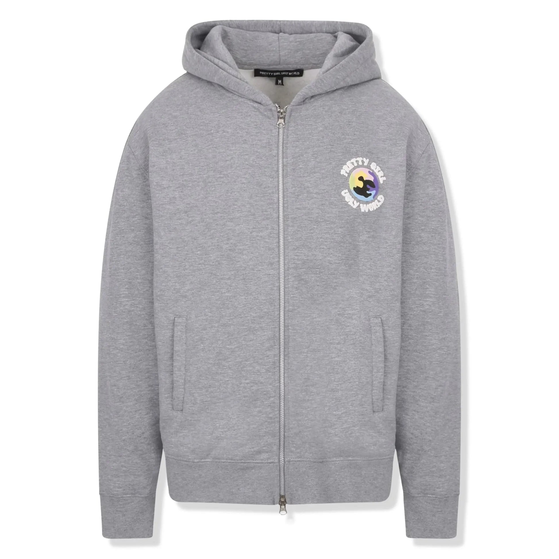 Pretty Girl Ugly World Zip-Up Grey Hoodie (W)