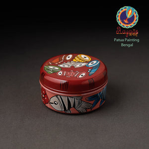 Bengal Patua Handpainted Stainless Steel Multi Utility Container