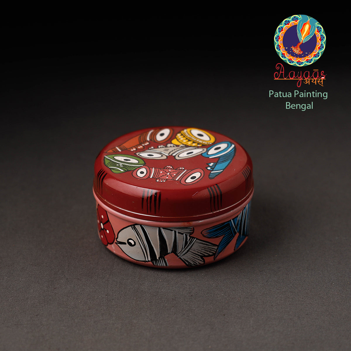 Bengal Patua Handpainted Stainless Steel Multi Utility Container