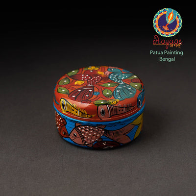 Bengal Patua Handpainted Stainless Steel Multi Utility Container