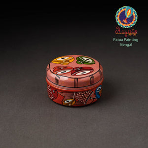 Bengal Patua Handpainted Stainless Steel Multi Utility Container
