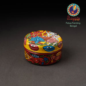 Bengal Patua Handpainted Stainless Steel Multi Utility Container