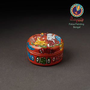 Bengal Patua Handpainted Stainless Steel Multi Utility Container