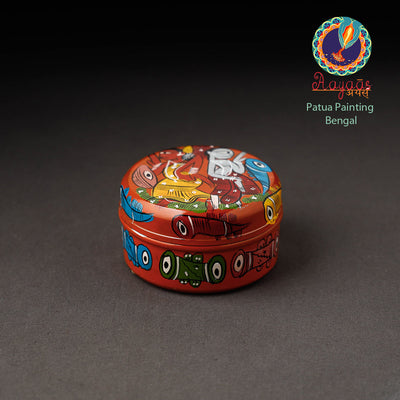 Bengal Patua Handpainted Stainless Steel Multi Utility Container