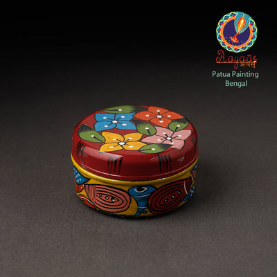 Bengal Patua Handpainted Stainless Steel Multi Utility Container
