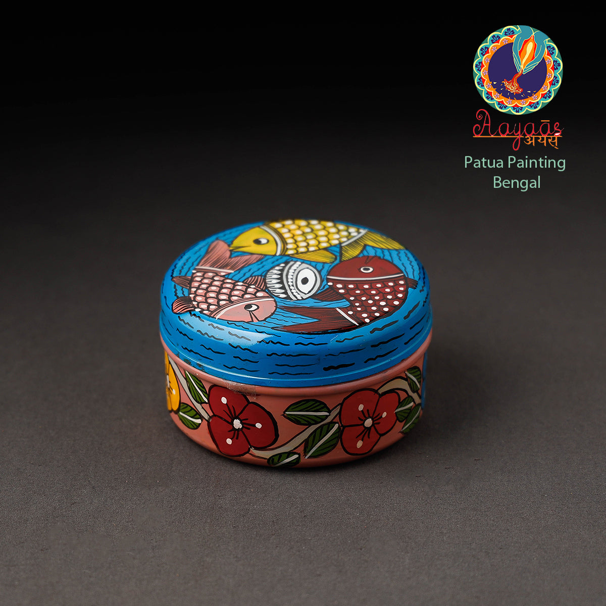 Bengal Patua Handpainted Stainless Steel Multi Utility Container