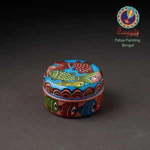 Bengal Patua Handpainted Stainless Steel Multi Utility Container