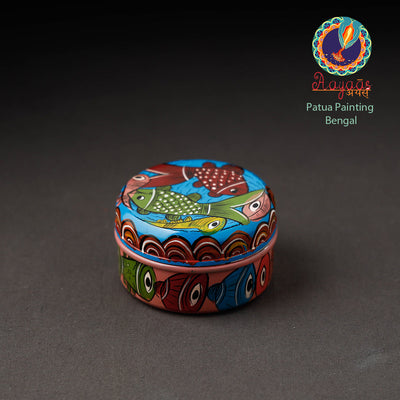 Bengal Patua Handpainted Stainless Steel Multi Utility Container
