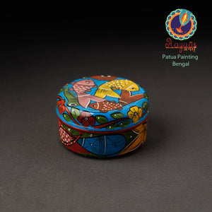 Bengal Patua Handpainted Stainless Steel Multi Utility Container