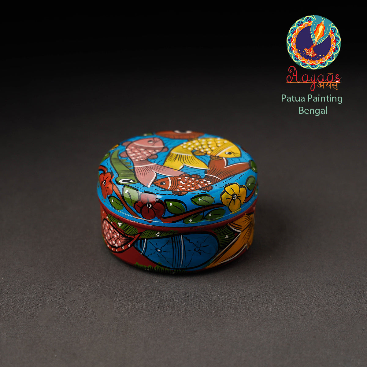 Bengal Patua Handpainted Stainless Steel Multi Utility Container