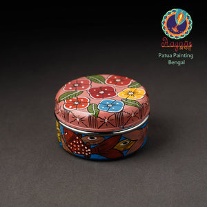 Bengal Patua Handpainted Stainless Steel Multi Utility Container