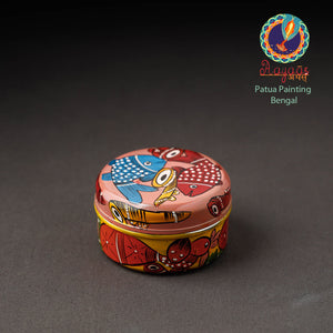Bengal Patua Handpainted Stainless Steel Multi Utility Container